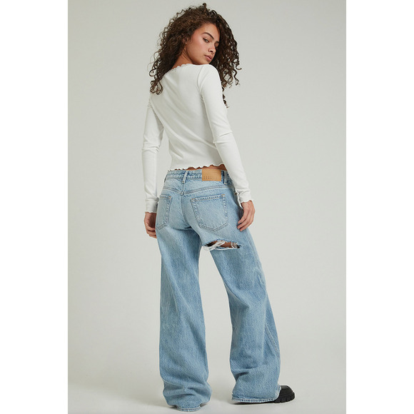 NWT PacSun Casey Light Indigo Butt Slit Low Rise Baggy Jeans Sz 27 Wide Leg - Picture 12 of 12